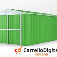 Box garage auto in Acciaio 327x611cm verde chiaro