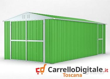 Box garage auto in Acciaio 327x611cm verde chiaro