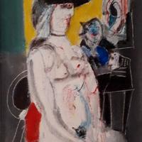 PAJETTA GUIDO "Nudo seduto con cappello nero"