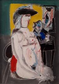 PAJETTA GUIDO "Nudo seduto con cappello nero"