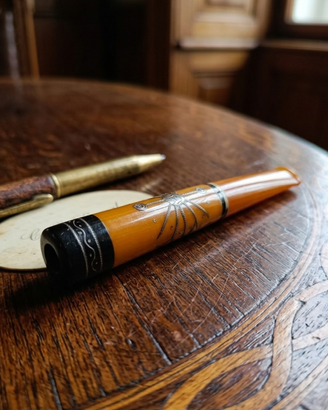 Bocchino da Fumo Ambra e intarsio inizio 900