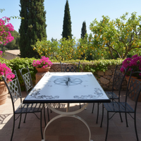 TAVOLO IN PIETRA LAVICA MIS. 200X100 CM. COMPLETO
