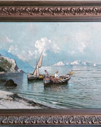 Giuseppe carelli olio tela napoli capri napoletano