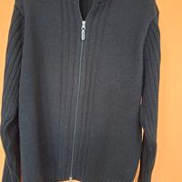 Cardigan nero con cerniera 