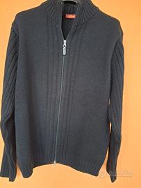Cardigan nero con cerniera 