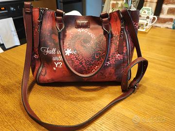 Borsa donna YNot? piccola rosso fantasia