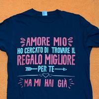 Maglietta uomo/donna taglia L con scritta ironica