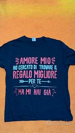 Maglietta uomo/donna taglia L con scritta ironica