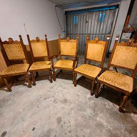 5 sedie classiche - un comò- mobile bar