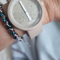 orologio ops con brillantini colore beige