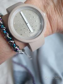 orologio ops con brillantini colore beige