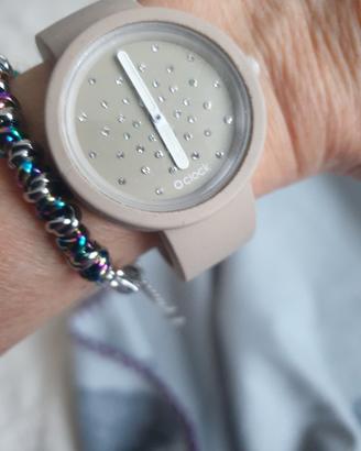 orologio ops con brillantini colore beige