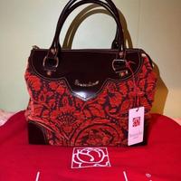 Borsa Braccialini mod. Rosa Mosqueta pelle/velluto
