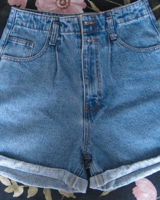 Shorts jeans CLP vita alta con risvolto - Tg. 36
