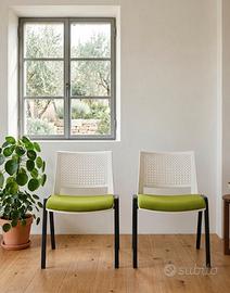 Coppia di Sedie Design Moderno – Seduta Verde Lime