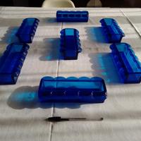 Centrotavola Art Decò in vetro blu