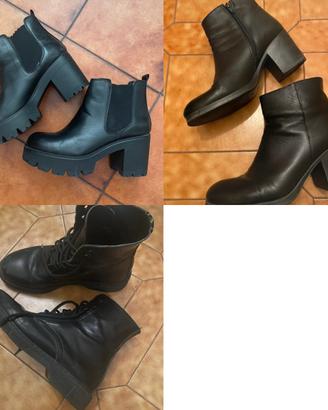 3 paia stivali neri