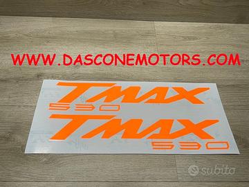coppia adesivi scudo tmax 530 ARANCIO FLUO