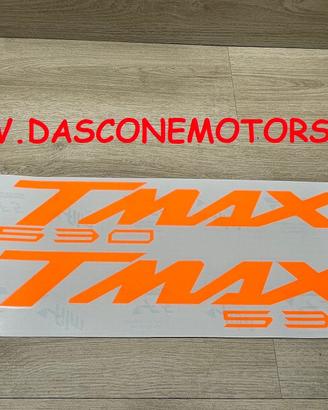 coppia adesivi scudo tmax 530 ARANCIO FLUO