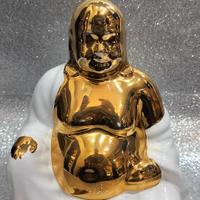 piccolo Buddha in ceramica e oro zecchino 24kt