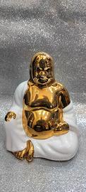 piccolo Buddha in ceramica e oro zecchino 24kt