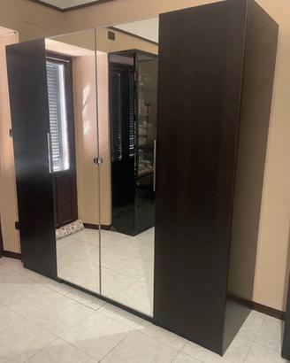 Armadio 4 Ante Wenge con specchio