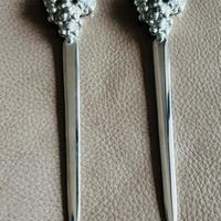 2 tagliacarte antichi decorati con grappolo uva