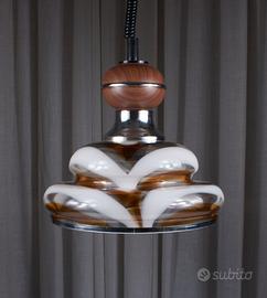 Lampadario in vetro di Murano ambrato – anni ’60-’