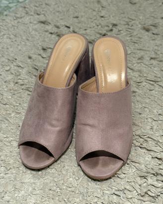 Sandali tacco medio a blocco, lilla chiaro, n 38