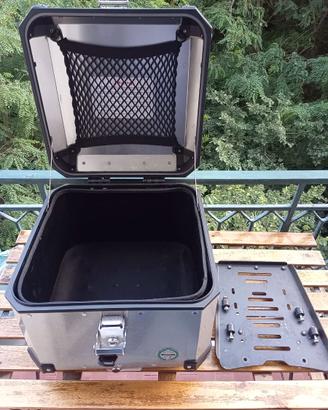 Bauletto moto alluminio 42L con piastra montaggio