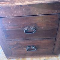 Comodino etnico noce scuro