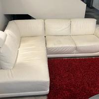 Divano in pelle + tappeto