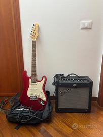 chitarra elettrica eko e amplificatore fender