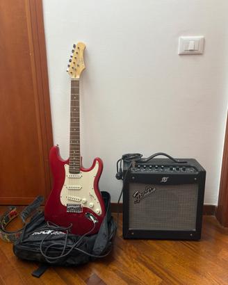 chitarra elettrica eko e amplificatore fender