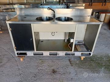 Retrobanco Acciaio Inox Armadiato Alzatina