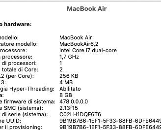Mac Air i7 HD 500Gb RAM 8Gb