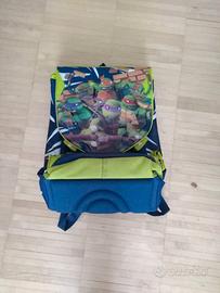 zaino scuola tartarughe ninja originale + astuccio
