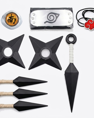 Set accessori cosplay naruto 9 pezzi misti