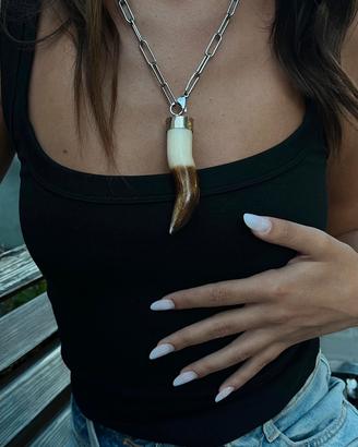 Collana Boho Artigianale con Pendente Corno