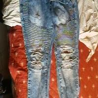 Jeans APELONE-Italy -RIPPED- Nuovi elast. tg.48