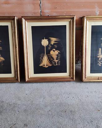 Quadri in bambù e seta 