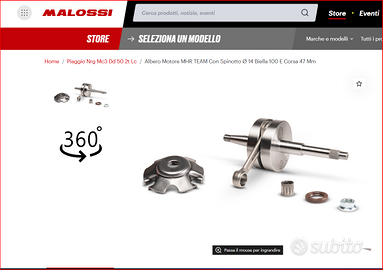 albero motore Malossi MHR piaggio corsa 47