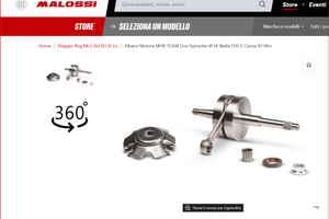 albero motore Malossi MHR piaggio corsa 47