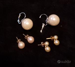 Tre paia orecchini imitazione perla