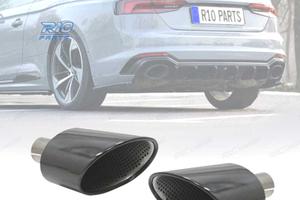 TERMINALI SCARICO AUDI A4 16-19 LOOK RS4 NERO