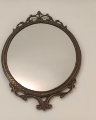 Specchio ovale metallo epoca vintage