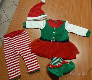 Set Elfo bimba Natale chicco 9 mesi 68 cm