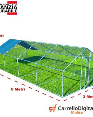 Recinto per Galline 3x8m x h 2 m – 24 mq – azzurro