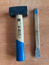 Mazza 1 kg e scalpello a taglio