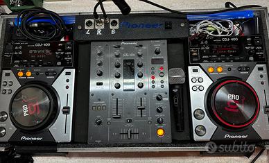 Consolle dj pioneer 2 x djm 400 + djm 400 e flay